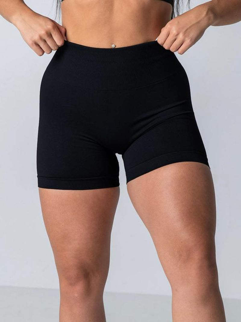 Women'S Solid High Waist Sports Gym Shorts, High Stretch Seamless Comfortable Breathable Skinny Shorts, Ladies Sportswear for Indoor Outdoor Wear