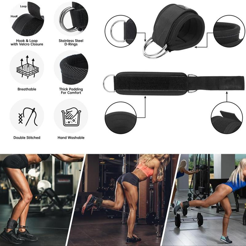Ankle Resistance Band Set, 6 Counts Ankle Strap with Elastic Band, Sports Ankle Strap for Leg Training, Kicking Legs and Hip Strength Training, Fitness Equipment for Home Gym, Gym Sets for Women, Pilates Reformer, Gymnastics Equipment, Stretching Gear