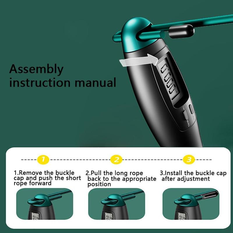 Summer Gym Accessories LCD Screen Counting Skipping Rope, Adjustable Jump Rope, Gym Gear, Indoor Outdoor Exercise Accessories, Home Workout Equipment, Sports Supplies