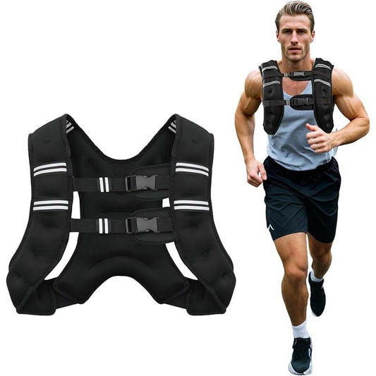 Weighted Vest, 6Lb/8Lb/12Lb/16Lb/20Lb/25Lb/30Lb Weight Vest for Men Women, Body Weight Vests Adjustable with Reflective Stripe for Strength Training, Running, Training Workout, Jogging, Walking