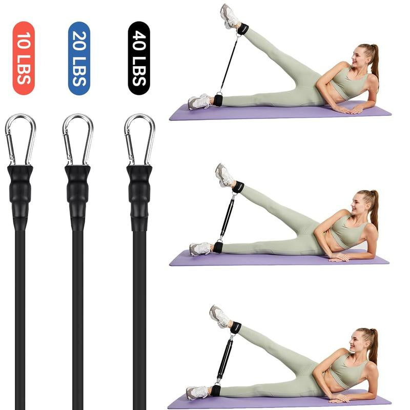 Ankle Resistance Band Set, 6 Counts Ankle Strap with Elastic Band, Sports Ankle Strap for Leg Training, Kicking Legs and Hip Strength Training, Fitness Equipment for Home Gym, Gym Sets for Women, Pilates Reformer, Gymnastics Equipment, Stretching Gear