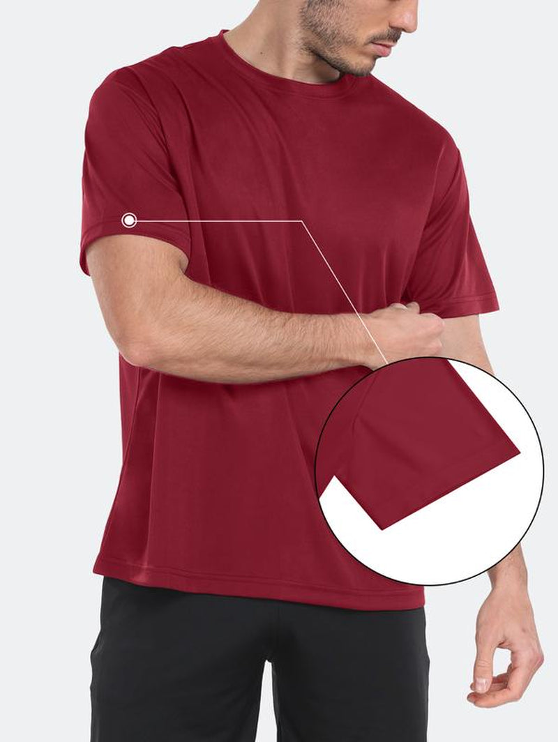 HOPLYNN 6 Pack Sun Shirts for Men Short Sleeve Athletic Active Tops Quick Dry Crew Neck Sun Protection Shirts for Running Workout Tops Gym Outfits Gym Fits Workout Clothes Men