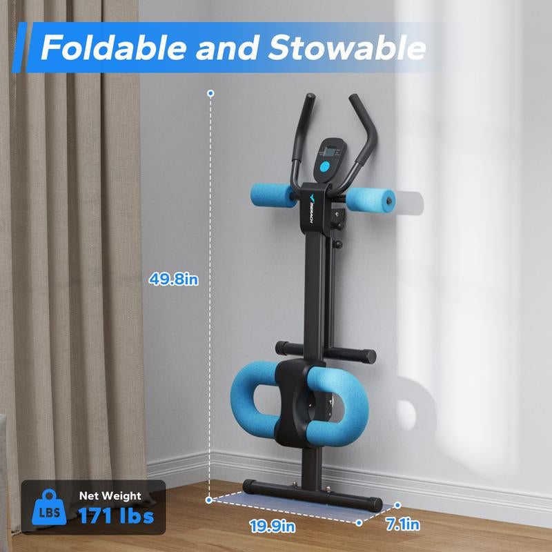 MERACH Adjustable Ab Trainer LCD Monitor Foldable Abdominal Exercise Machine Core Workout Buttocks Shaper Fitness Equipment