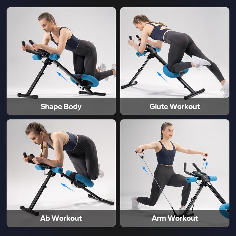 MERACH Adjustable Ab Trainer LCD Monitor Foldable Abdominal Exercise Machine Core Workout Buttocks Shaper Fitness Equipment