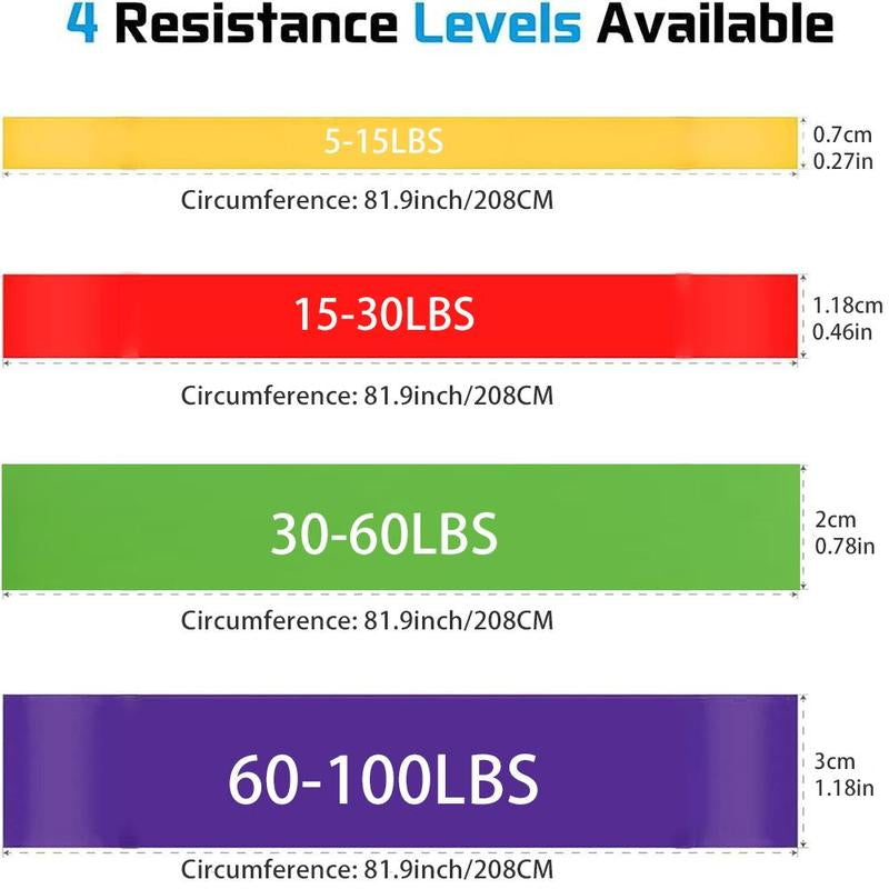 Resistance Elasticity Bands Set, 4 Counts/Set Pull up Band, Workout Band, Durable Elastic Bands, Resistance Bands Set for Legs, Working Out, Muscle Training, Fitness Equipment, Gym Accessories, Stretching Gear, Home Gym Kit, Workout Straps