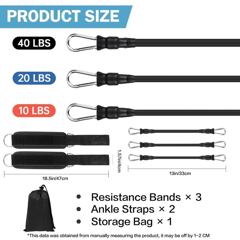 Ankle Resistance Band Set, 6 Counts Ankle Strap with Elastic Band, Sports Ankle Strap for Leg Training, Kicking Legs and Hip Strength Training, Fitness Equipment for Home Gym, Gym Sets for Women, Pilates Reformer, Gymnastics Equipment, Stretching Gear