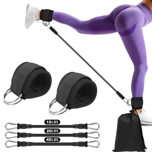 Ankle Resistance Band Set, 6 Counts Ankle Strap with Elastic Band, Sports Ankle Strap for Leg Training, Kicking Legs and Hip Strength Training, Fitness Equipment for Home Gym, Gym Sets for Women, Pilates Reformer, Gymnastics Equipment, Stretching Gear