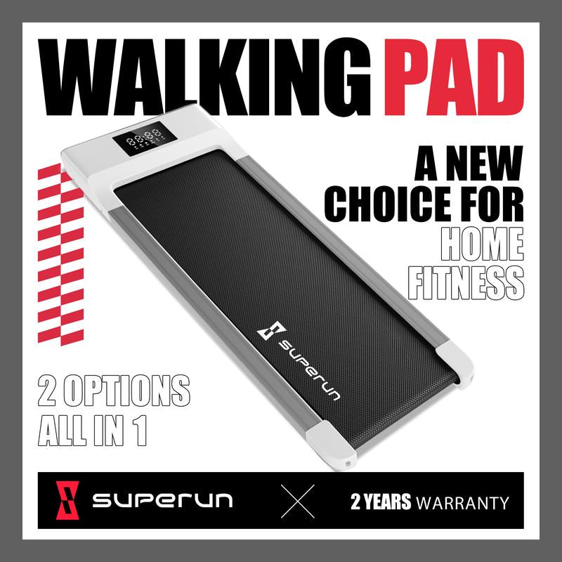 Superun Q1 Classic Walkingpad Bluetooth Underdesk Treadmill Running Jogging Pad Remotecontrol for Home Office Lightweight Installation Free
