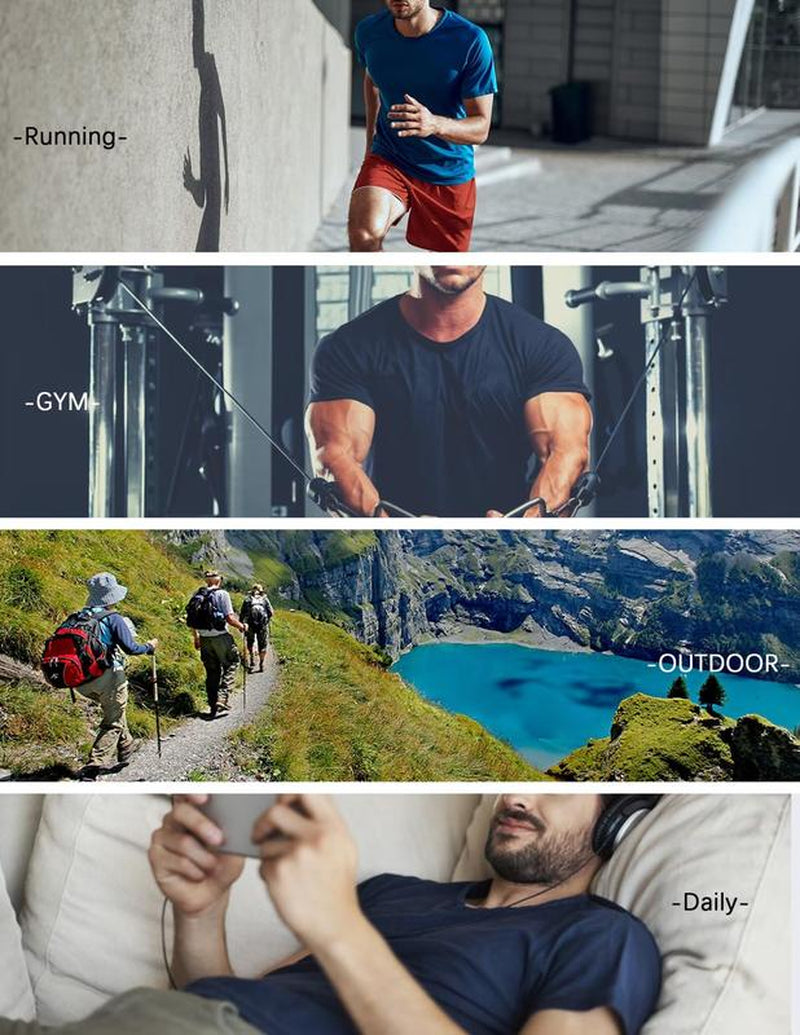 HOPLYNN 6 Pack Sun Shirts for Men Short Sleeve Athletic Active Tops Quick Dry Crew Neck Sun Protection Shirts for Running Workout Tops Gym Outfits Gym Fits Workout Clothes Men